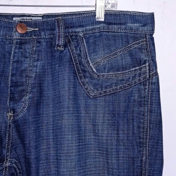 ANTIK DENIM Button-fly, Flare Leg Blue Jeans, 38W/32L - Picture 6 of 11